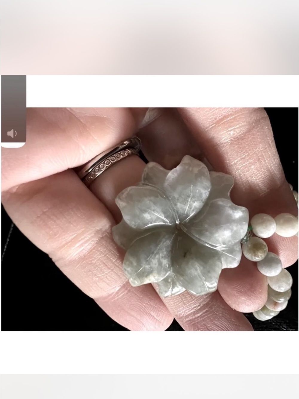 Genuine Green Jade Flower Pendant Necklace